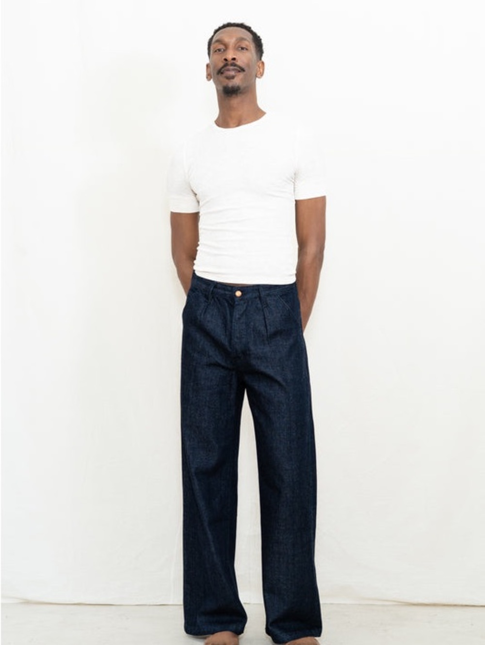 EDWIN Unisex Deadstock Japanese Denim High-Rise Wide Trouser 27 Indigo